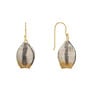 Stripe bellflower wire mesh hook earrings by Milena Zu